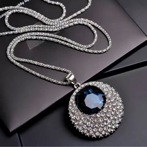 Large London Blue Topaz Pendant Necklace